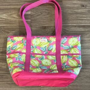 Nicole Miller HOME Pink Lime Print Insulated Tote Bag
